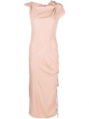 Asymetrické midi šaty Nº21 růžové