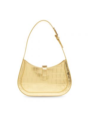 Bolsa de hombro de cuero de cuero Versace dorado