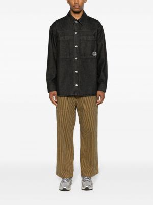 Bavlněná košile s tygřím vzorem Maison Kitsuné černá