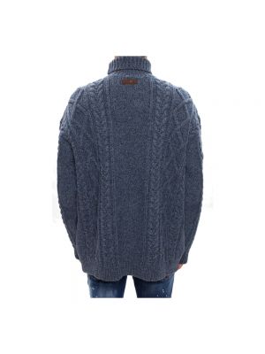 Jersey cuello alto de lana con cuello alto de tela jersey Dsquared2 azul