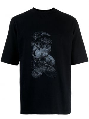 T-shirt en coton à imprimé We11done noir