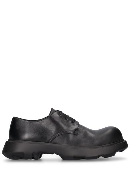 Кожени обувки в стил дерби с връзки с дантела Acne Studios черно