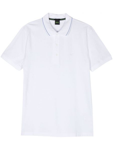 Poloshirt med broderier Boss hvid