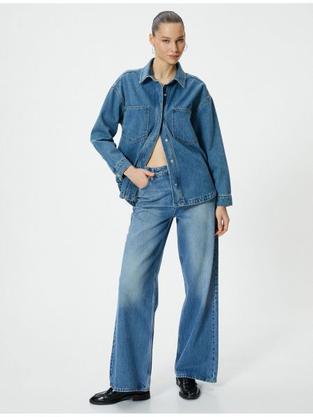 Bavlnená priliehavá džínsová bunda Koton