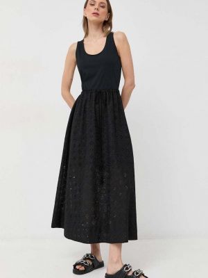 Marella pamut ruha fekete, maxi, harang alakú
