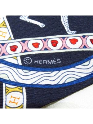 Jedwabna szal Hermès Vintage niebieska