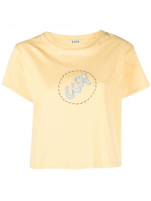 Bavlnené tričko Bode žltá