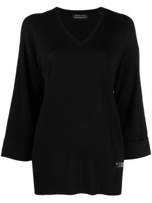 Пуловер с v-образно деколте Armani Exchange черно