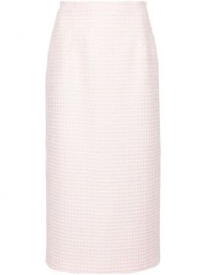 Žakárové pouzdrová sukně s flitry Alessandra Rich růžové