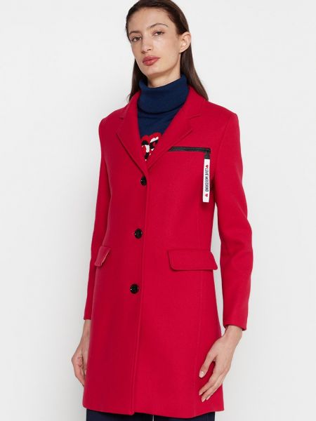 Krótki płaszcz Love Moschino czerwony