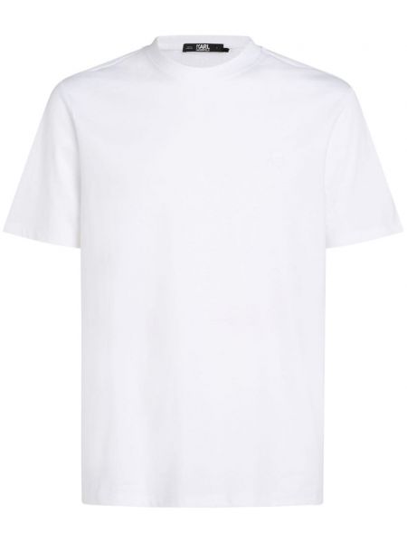 T-shirt mit stickerei Karl Lagerfeld weiß