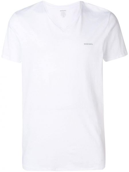 Camiseta con escote v Diesel blanco