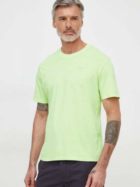 Памучна тениска с дълъг ръкав Pepe Jeans зелено