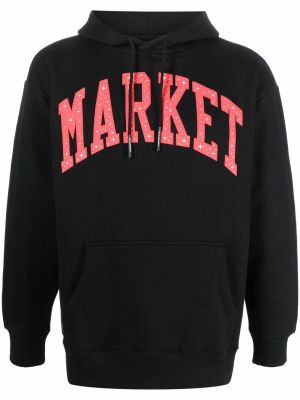 Raštuotas džemperis su gobtuvu Market