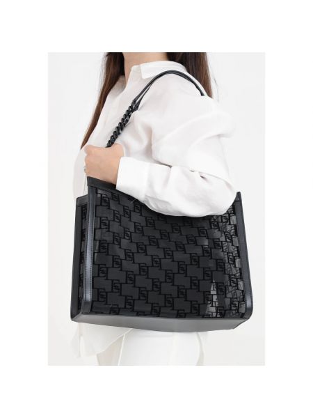 Shopper handtasche mit taschen Elisabetta Franchi schwarz