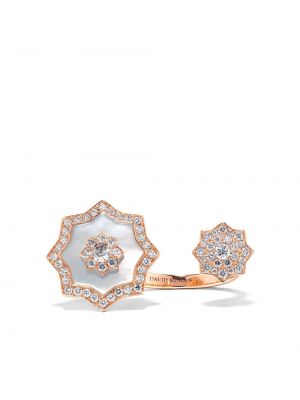 Rozā zelta gredzens ar pērļu David Morris