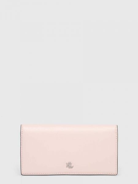 Różowy portfel skórzany Lauren Ralph Lauren