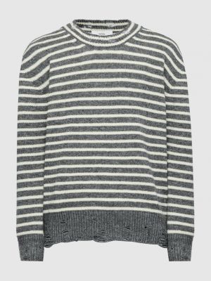 Серый шерстяной свитер в полоску Ami Alexandre Mattiussi