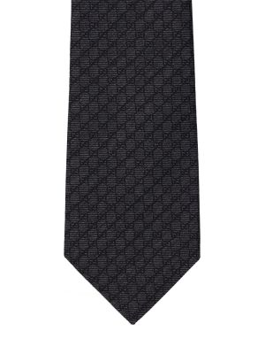 Hodvábna vlnená kravata Gucci čierna