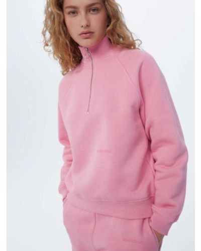 Laza szabású cipzáras pulóver Americanos rózsaszín