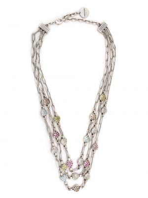 Szív mintás kristály nyaklánc Camila Klein ezüstszínű