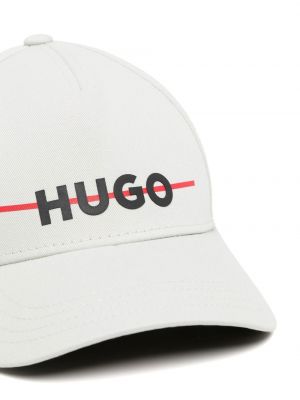 Haftowana czapka z daszkiem Hugo beżowa