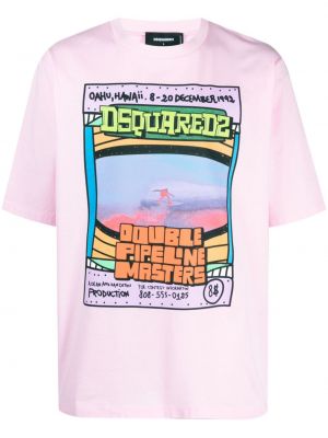Тениска с принт Dsquared2 розово