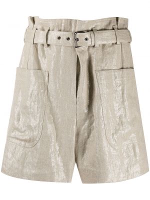 Pantalones cortos de cintura alta Brunello Cucinelli dorado