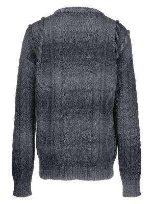 Sweter z nadrukiem Roberto Cavalli szary