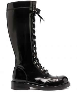 Nėriniuotos guminiai batai su raišteliais Dolce & Gabbana juoda