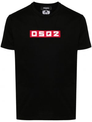 Памучна тениска Dsquared2 черно