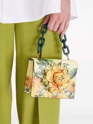 Květinová kožená taška s potiskem Oscar De La Renta