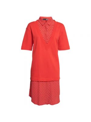 Sukienka bawełniana Moschino Pre-owned czerwona