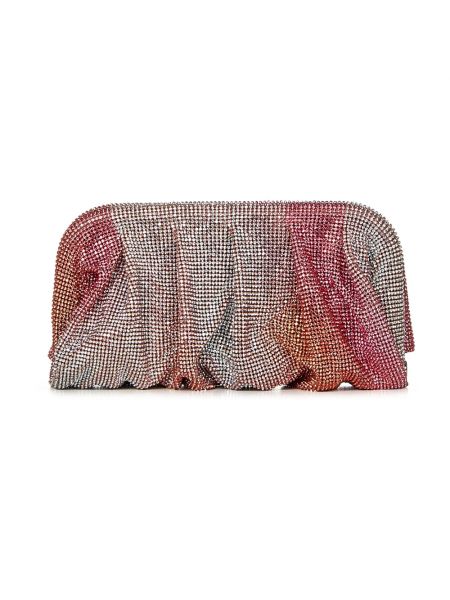 Bolso clutch de malla de cristal Benedetta Bruzziches rosa