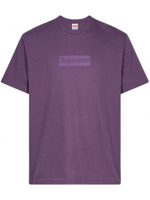 Raštuotas marškinėliai Supreme violetinė