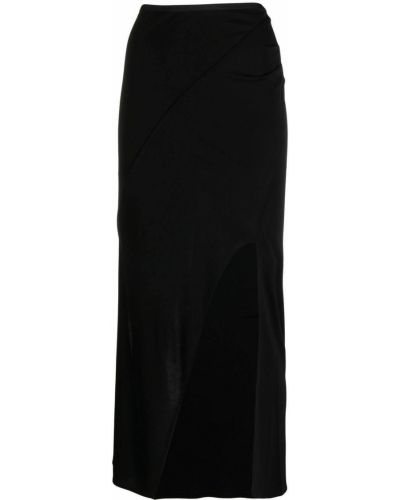 Viskózové midi sukně Helmut Lang - černá