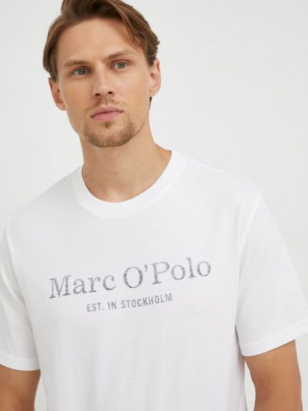 Поло тениска с принт Marc O'polo бяло