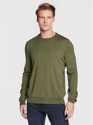 Пуловер slim Boss зелено
