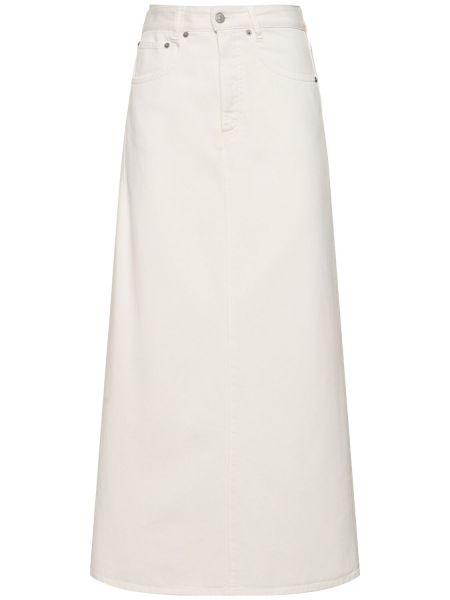 Pamučna traper suknja Mm6 Maison Margiela bijela