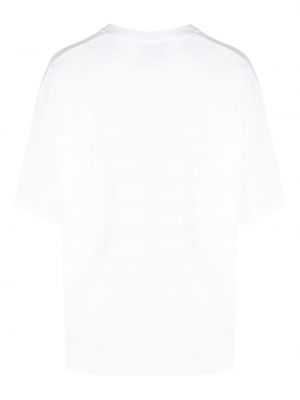 T-shirt avec imprimé slogan en coton à imprimé Yoshiokubo blanc