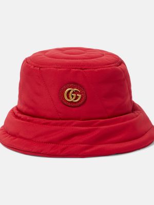 Czerwona pikowana czapka Gucci