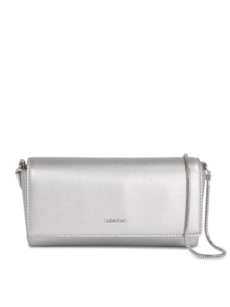 Estélyi táska Calvin Klein ezüstszínű
