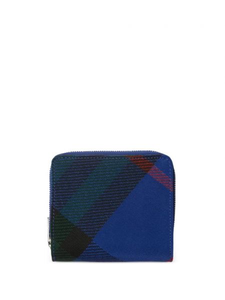 Usnjena denarnica s karirastim vzorcem Burberry modra