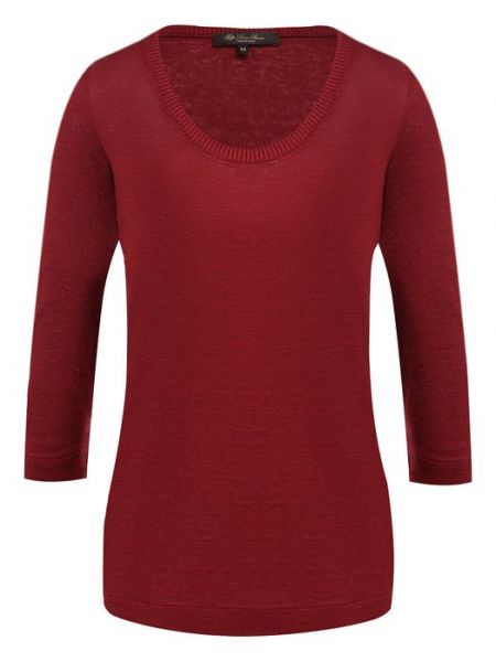 Льняной пуловер Loro Piana бордовый