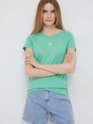 Тениска Calvin Klein Jeans зелено