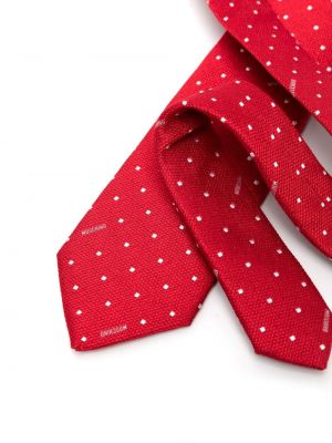 Jedwabny krawat żakardowy Moschino czerwony