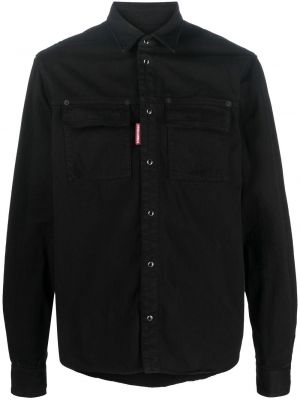 Krištáľová rifľová košeľa Dsquared2 čierna