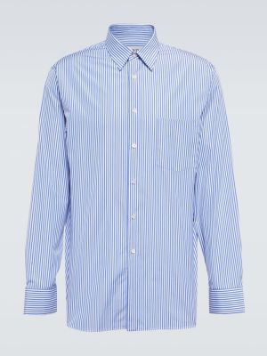 Pruhovaná bavlnená košeľa Lanvin modrá