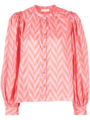 Trykt kort bluse Ulla Johnson rosa