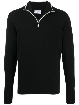 Jersey con cremallera de tela jersey Fedeli negro